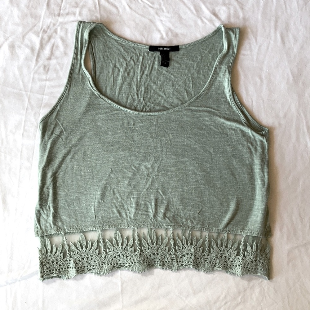 Forever 21 Cropped Lace Tank